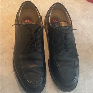 Chaps Black Leather Lace-Up Shoes